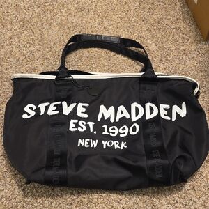 Steve Madden Black and White Duffel Bag